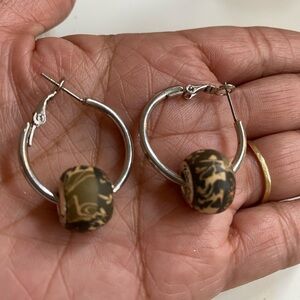 Viva Beads Boho Elegant Clay Beaded Hoop Earrings Earthy Design